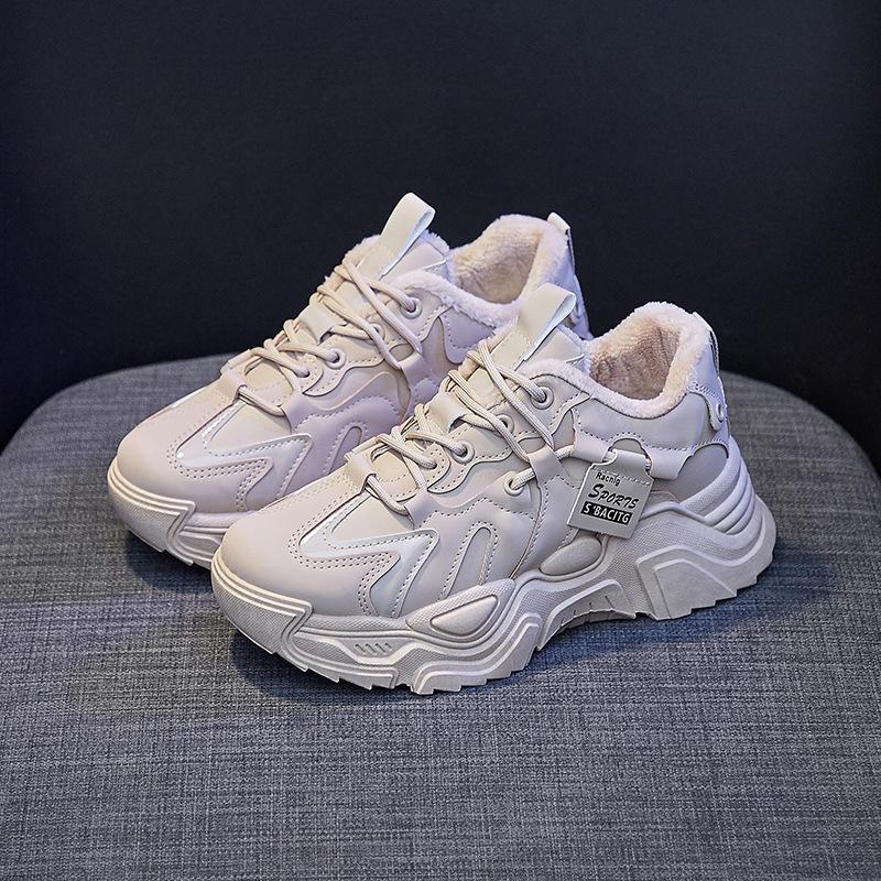 Spring New High-top Dad Women's Shoes Student Height-increasing Sports Shoes Running Casual Shoes--