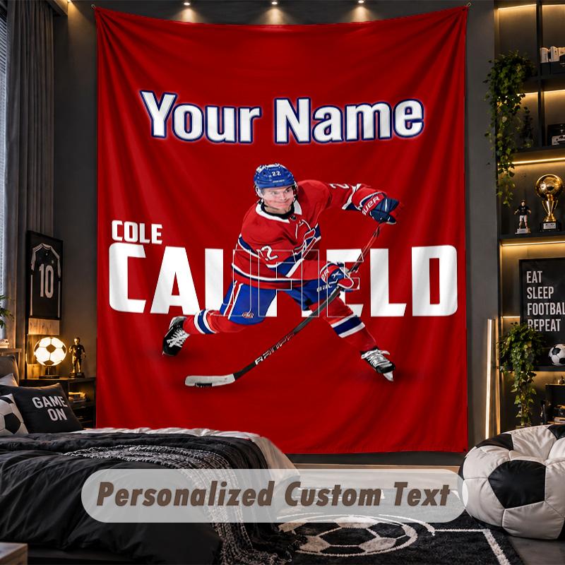 TapestryMontreal Canadiens Custom Name Text Personalized Wall Hanging Tapestry Home Wall Decor