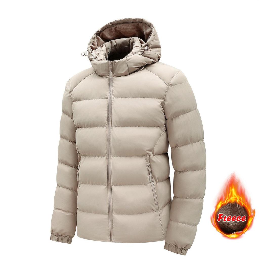 Men's Hooded Down Cotton Jacket - Trendy, Casual, Thick, and Warm Coat.