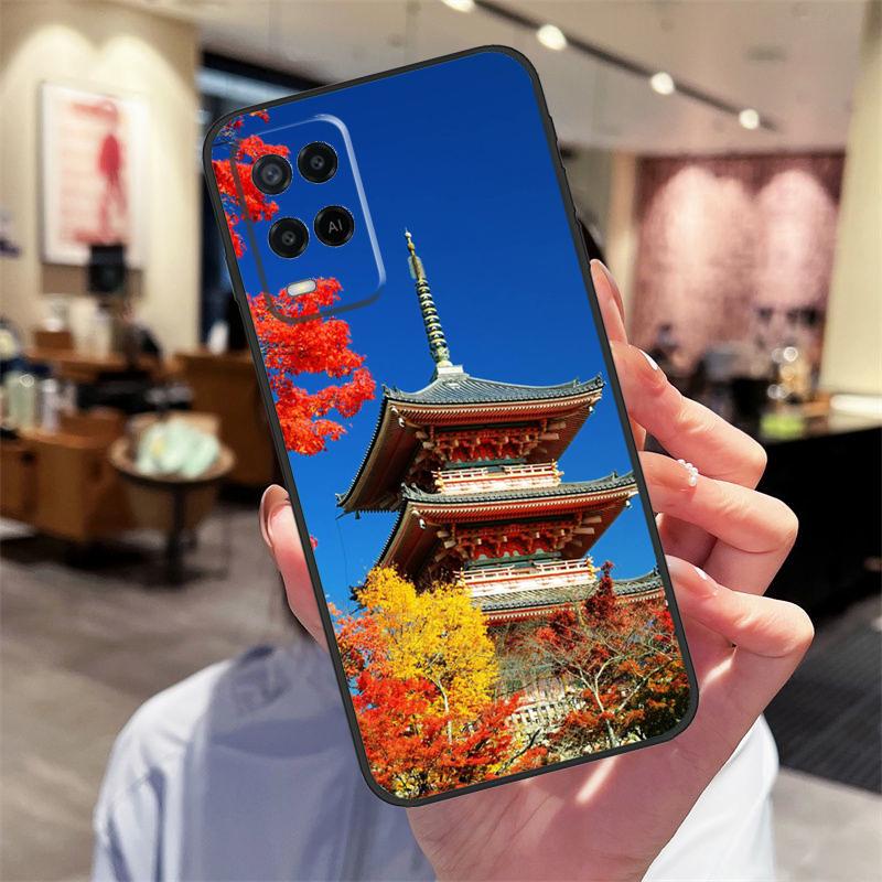 Japanese Temple Kyoto Case For Oppo A94 A74 A54 A18 A38 A58 A78 A98 A40 A60 A80 A16 A76 A96 A15 A17 A77 A57S Cover