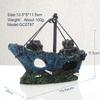Fishing Boat Wreckag Retro Aquarium Fish Tank Landscape Wreck Ship Decoration Hollow Cave Mini Resin Boat Ornament Accessories