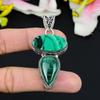 Malachite Gemstone Handmade 925 Steling Silver Jewelry Pendant 2.64" KG-331