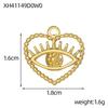 CARLIDANA Vintage Popular Pendant Hollow Charms Stainless Steel Gold Plated Heart Palm Zircon Evil Eye Charms for Jewelry Making