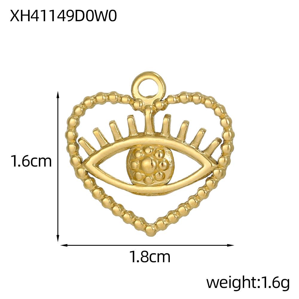 CARLIDANA Vintage Popular Pendant Hollow Charms Stainless Steel Gold Plated Heart Palm Zircon Evil Eye Charms for Jewelry Making