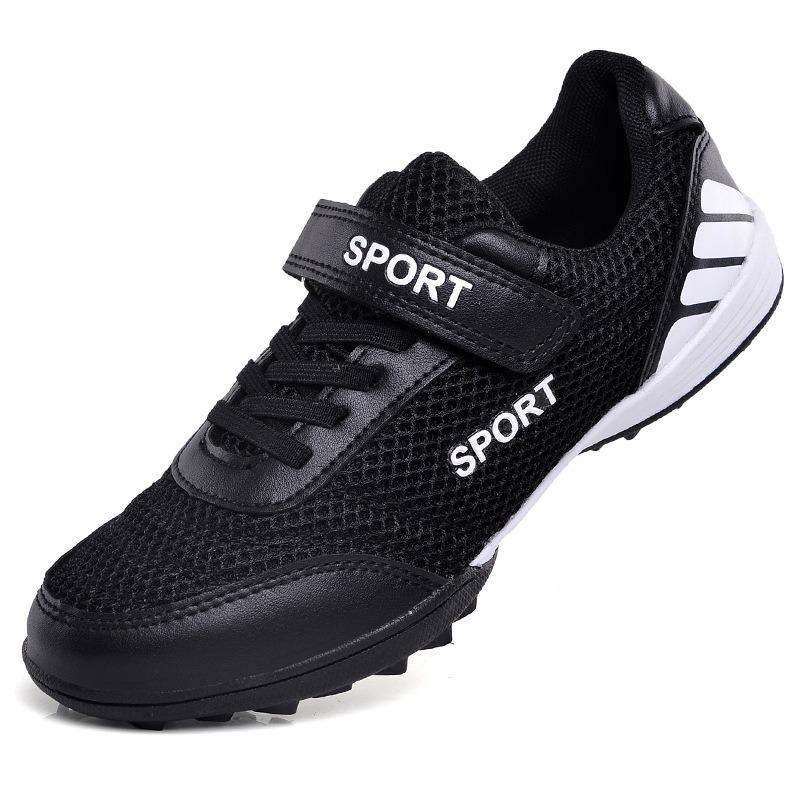 

Velcro children s mesh breathable broken nails football shoes indoor grass training shoes wear-resistant football sneakers 34 рожевий