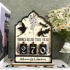 Cat Books Read Tracker Books Read This Year This Year Counter Reading Tracker Signage Wooden Material Book Lovers Design