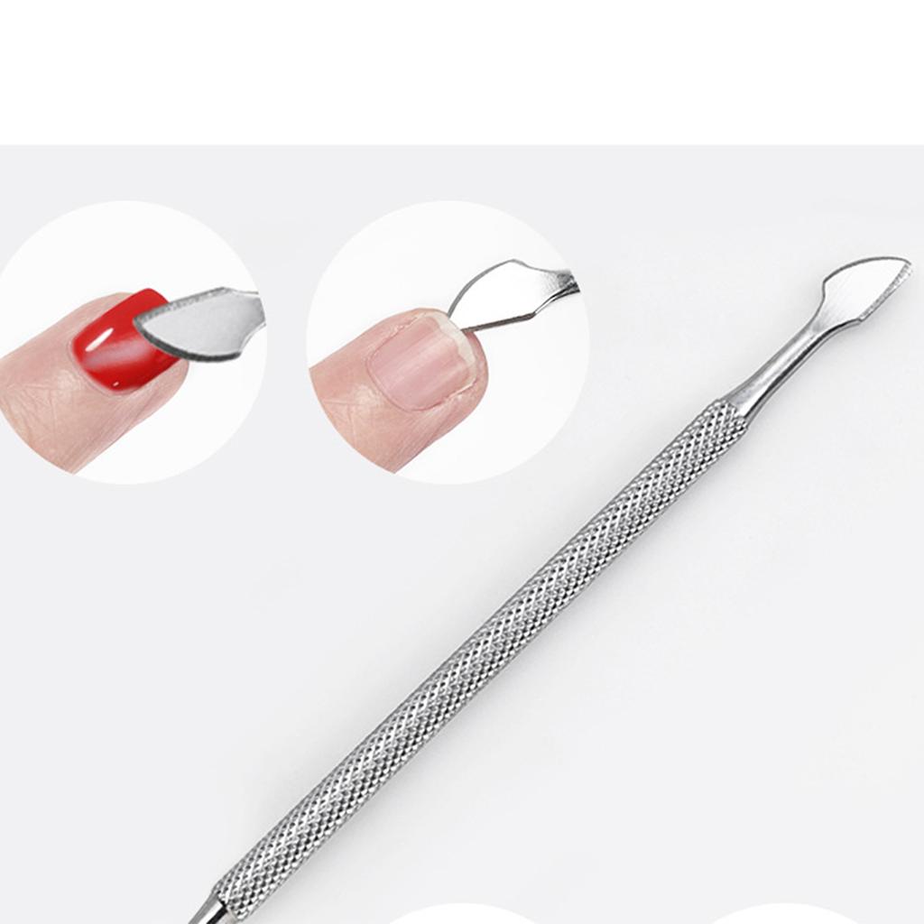 Cuticle Pusher with 2 End Cuticle Cleaner Nail Cuticle Remover Nail Cuticle Trimmer Stainless Steel Manicures Tool