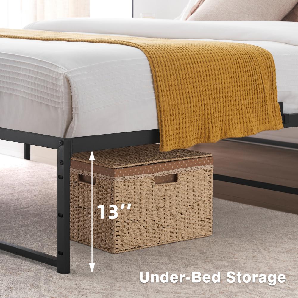 Metal Bed Frame 13 Inch with 3 in 1 Steel Support Heavy Duty Metal Platform Bed Frame No Box Spring Needed Mattress Foundation