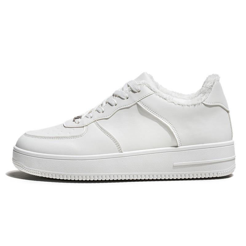 Winter board shoes couple cotton shoes little white shoes low-top leather surface velvet and cotton warm large size casual shoes