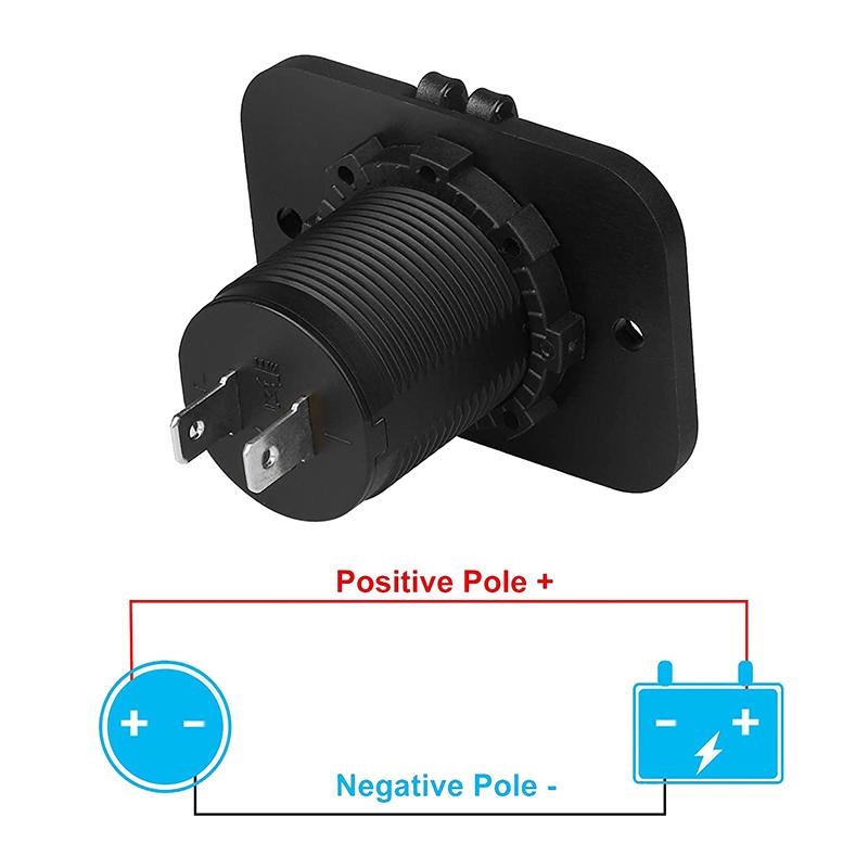 Panel de Toma de Corriente USB Dual Impermeable 3.1A 4.2A Adaptador de Salida de Corriente con Luz LED 12-24V para Coche Barco Marino Móvil