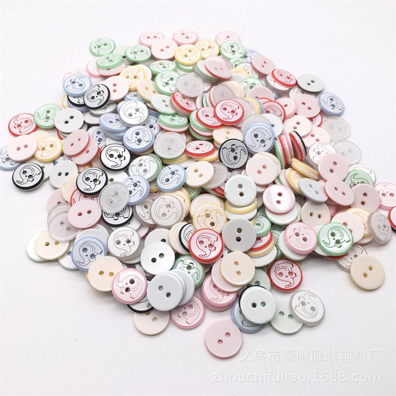 

Мультяшная круглая пуговица с двухглазым слоном, цветная смола, лазерная пуговица, ручная работа, пуговица для рубашки «сделай сам» Mixed Color Pack * 20L = 12.5 MM