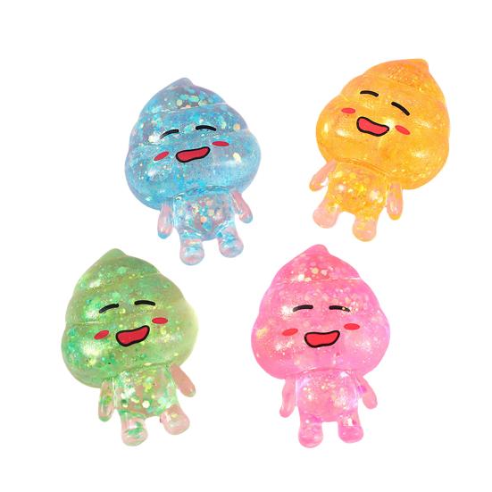 

Alien Poop Superhero Squeeze Toy Slow-Rising TPR Fidget for Stress Relief Cute Glittery Decompression Gadget for Kids Adults