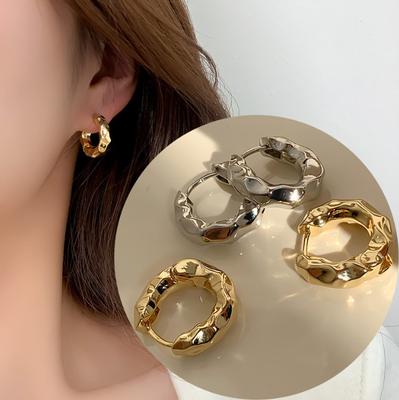 1 Pair Vintage Metal Geometry Hoop Circle Earring Fashion New Design Irregular Round Earrings for Women Fashion Jewelry Gift