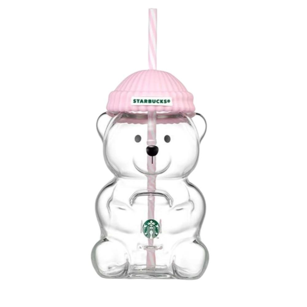 Starbucks Korea Pink Bearista Glass Cold Cup 591ml/20oz Korean Limited Starbucks Tumbler