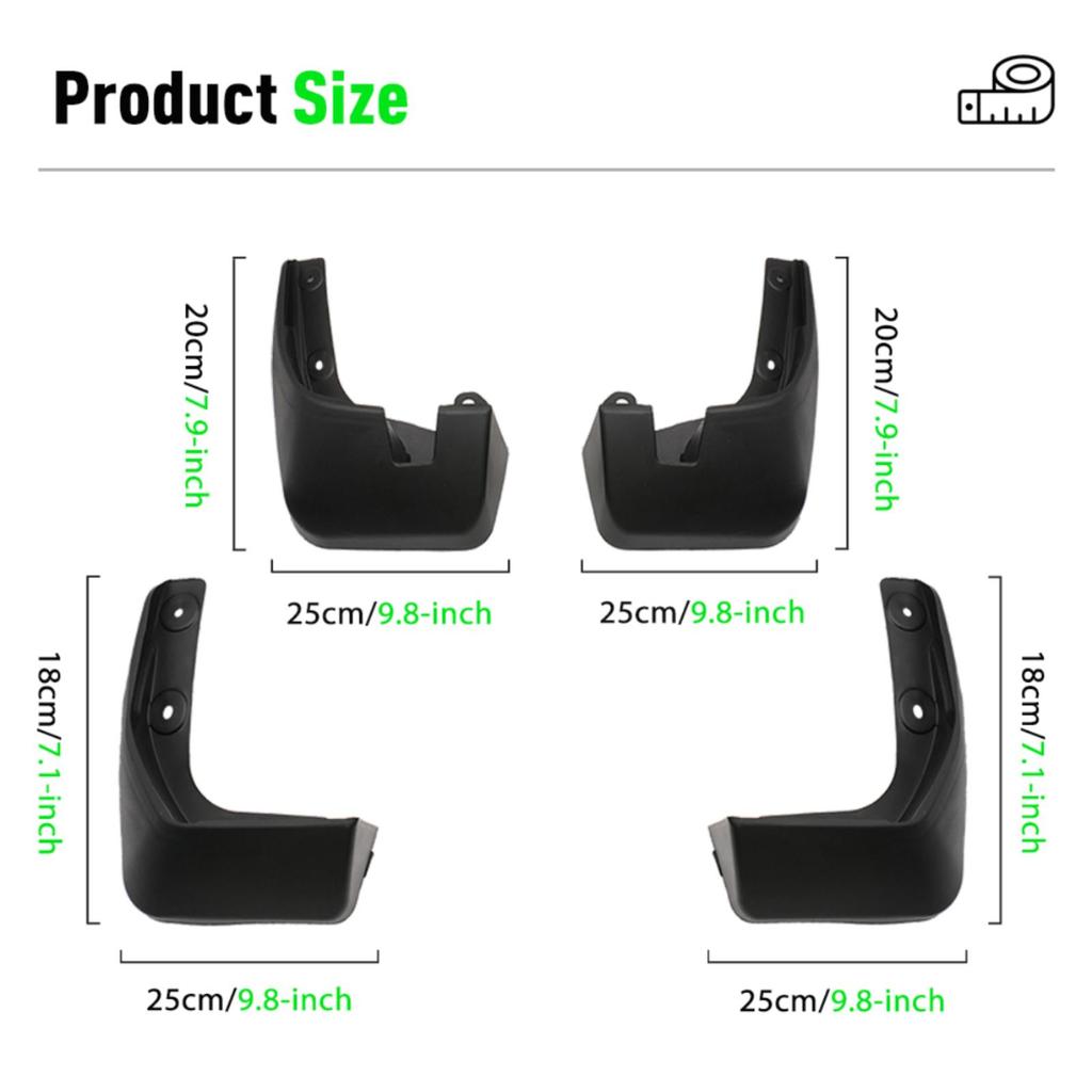 4PCS Splash Guards Mudguards Compatible with Toyota Avanza 2012 2013 2014 2015 2016 2017 2018 2019 2020 2021