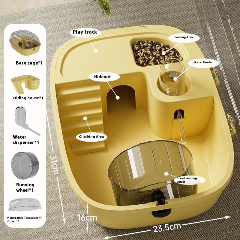 Πολυτελές Χάμστερ Μεγάλης Χωρητικότητας Χρυσό Χάμστερ Κλουβί Κατοικία Βίλα Μεγάλο 2-Επιπέδων Πλατφόρμα Κλουβί Κρυψώνα Μικρό Κατοικίδιο Προμήθειες