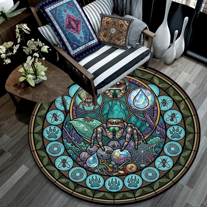 Underwater Treasures Window Round Area Rug Under Office Chairs Bedroom Living Room Home Decor