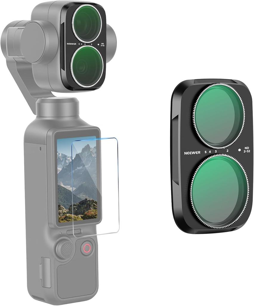 NEEWER Clarity+ ND/CPL/Effektfilter Kompatibel mit Osmo Pocket 4P | HD Optisch, Variabler ND Neutraldichte ND2-32