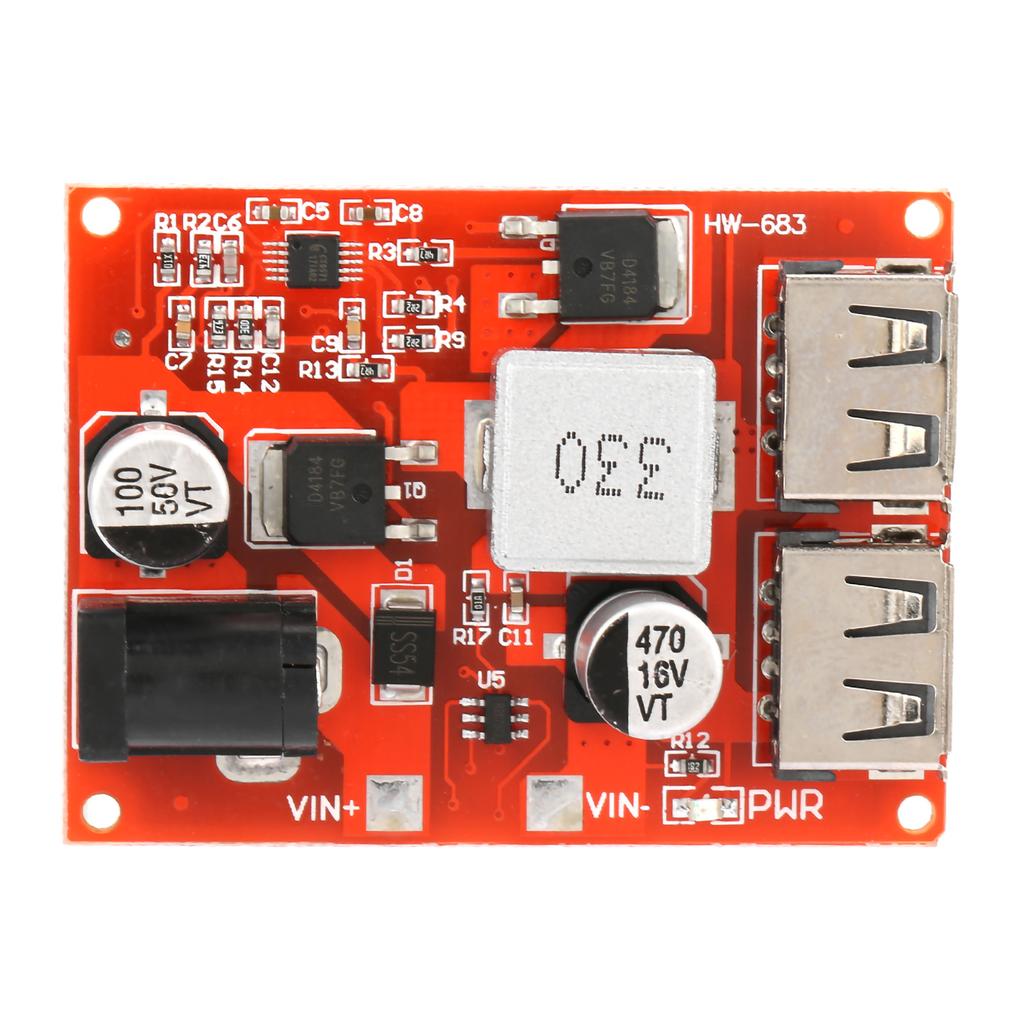 Double USB Port 6-40V Step down 5V Voltage Stabilized Power Module 3A for Phone Tablet