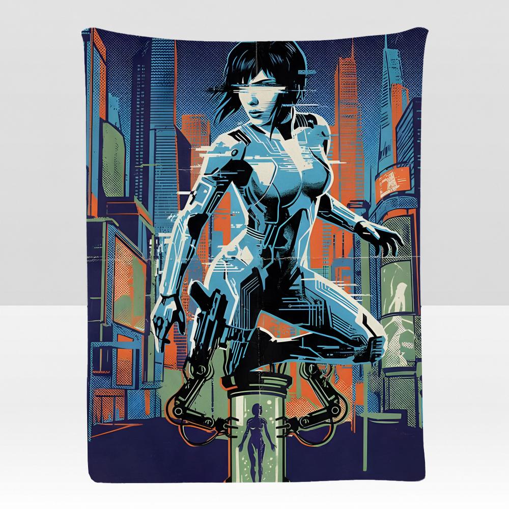 anime GGhost Shell Future Throw Soft Flannel Blanket for Bed Bedroom Sofa Picnic Throw Skinfriendly Breathable Gift Cover