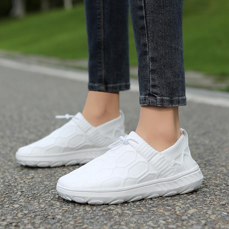 Breathable Knitted Casual Sports Shoes Wide Toe Box Walking Shoes Light Elastic Outdoor Shoes Non-slip Sneakers