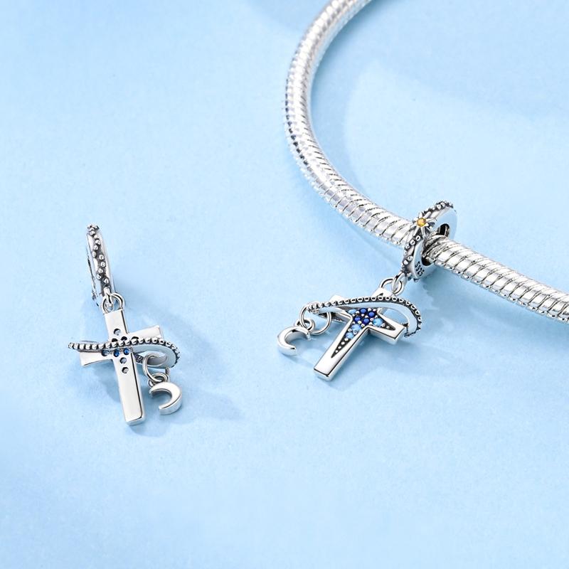Copper Jesus Bible Cross Devil'S Eye Charms Beads Fit Original Bracelet Diy Jewelry Party Gifts