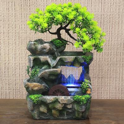Desktop Small Rockery Simulace Strom Tekoucí vodní fontána a déšť scenérie pro meditaci Jóga Místnost Kreativní Dekorativní