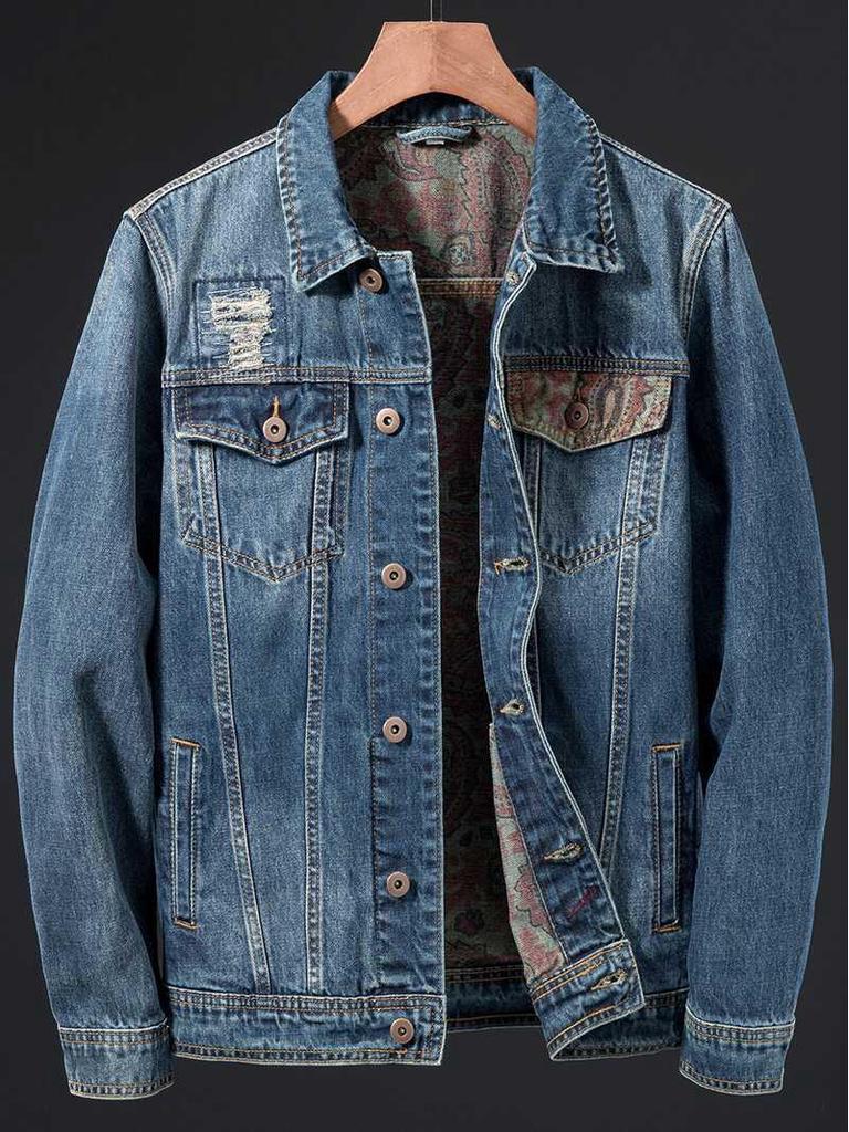 Men's 2025 Loose Fit Denim Workwear Jacket - Spring/Autumn