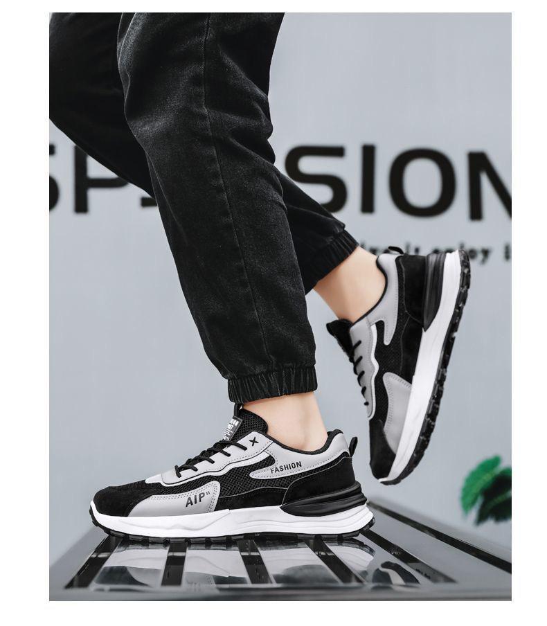Men's Summer Breathable Mesh Sneakers: Trendy, Thick-Soled, Versatile Running Shoes