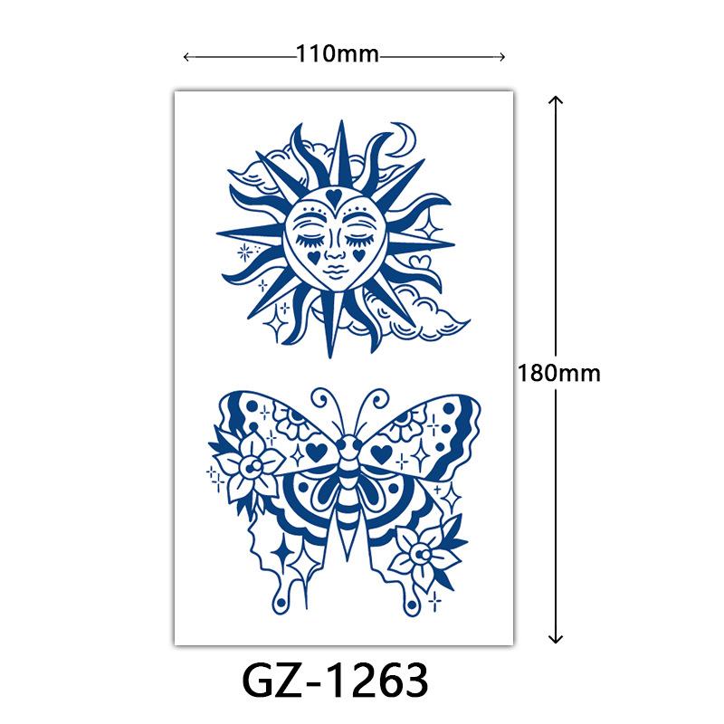 Herbal Tattoo Stickers, Juice Tattoo Stickers, Semi-Permanent English Letter Tattoo Stickers Tattoo