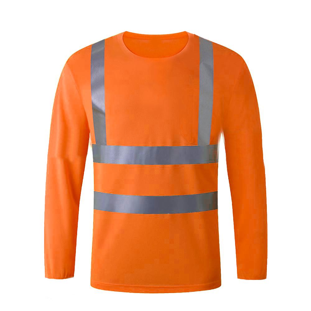 Sicherheits-Reflex-Langarm-Polo: Schnelltrocknend, Atmungsaktiv, UV-Schutz für Baustellen