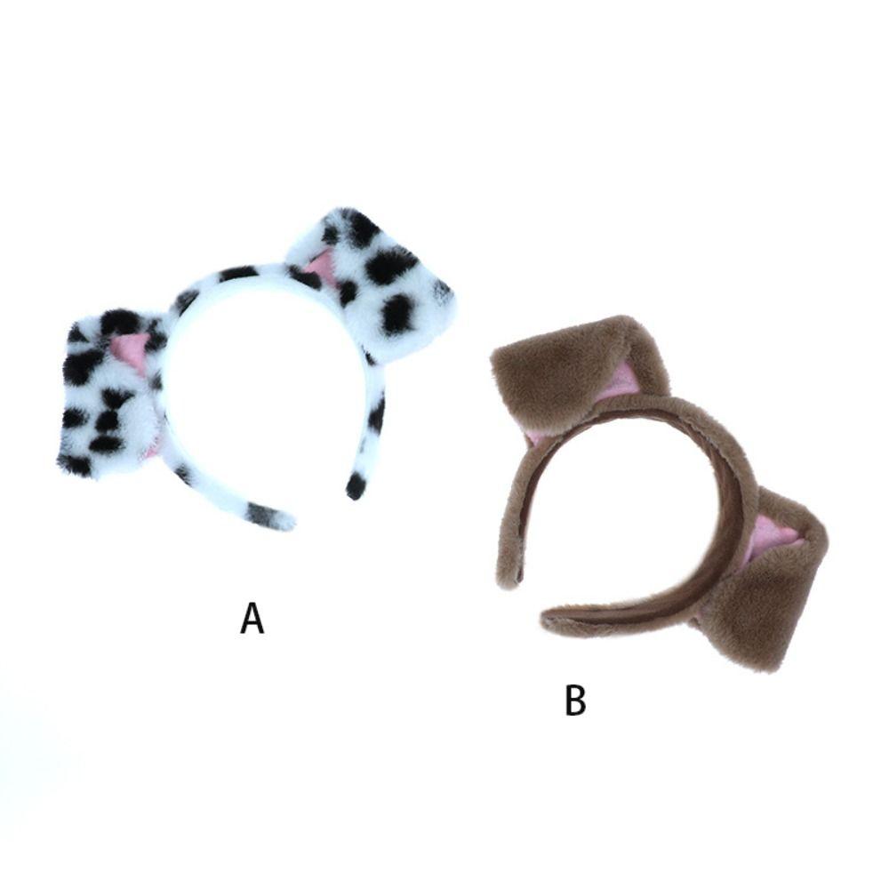 Plush Lolita Hairband Gothic Hair Hoop Cute Dog Ears Headband  Women Girls