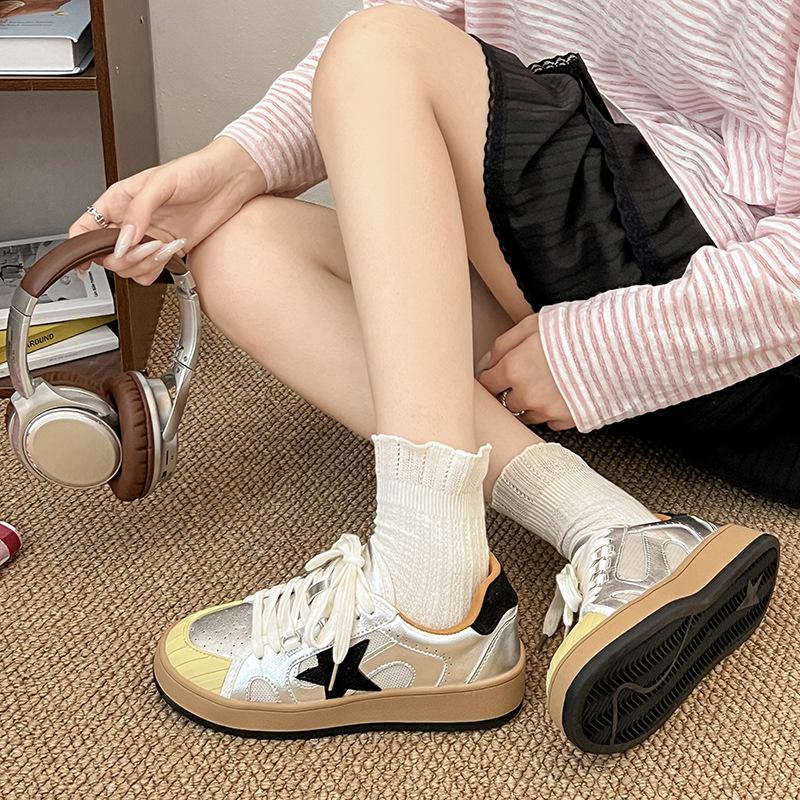 Wasteland Wind Old Star Trend Board Shoes 2025 Early Autumn New Korean Version Retro Versatile Casual Dirty Little White Shoes