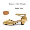 New Ballroom Dance Shoes Women's Medium Low Heel Soft Sole Square Dance Shoes Modern Dance Cha National Standard 3.5cm Heel