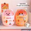 Mini Flip-Top Desktop Trash Can & Pen Holder with Lid - Cute DIY Storage for Bedroom or Office