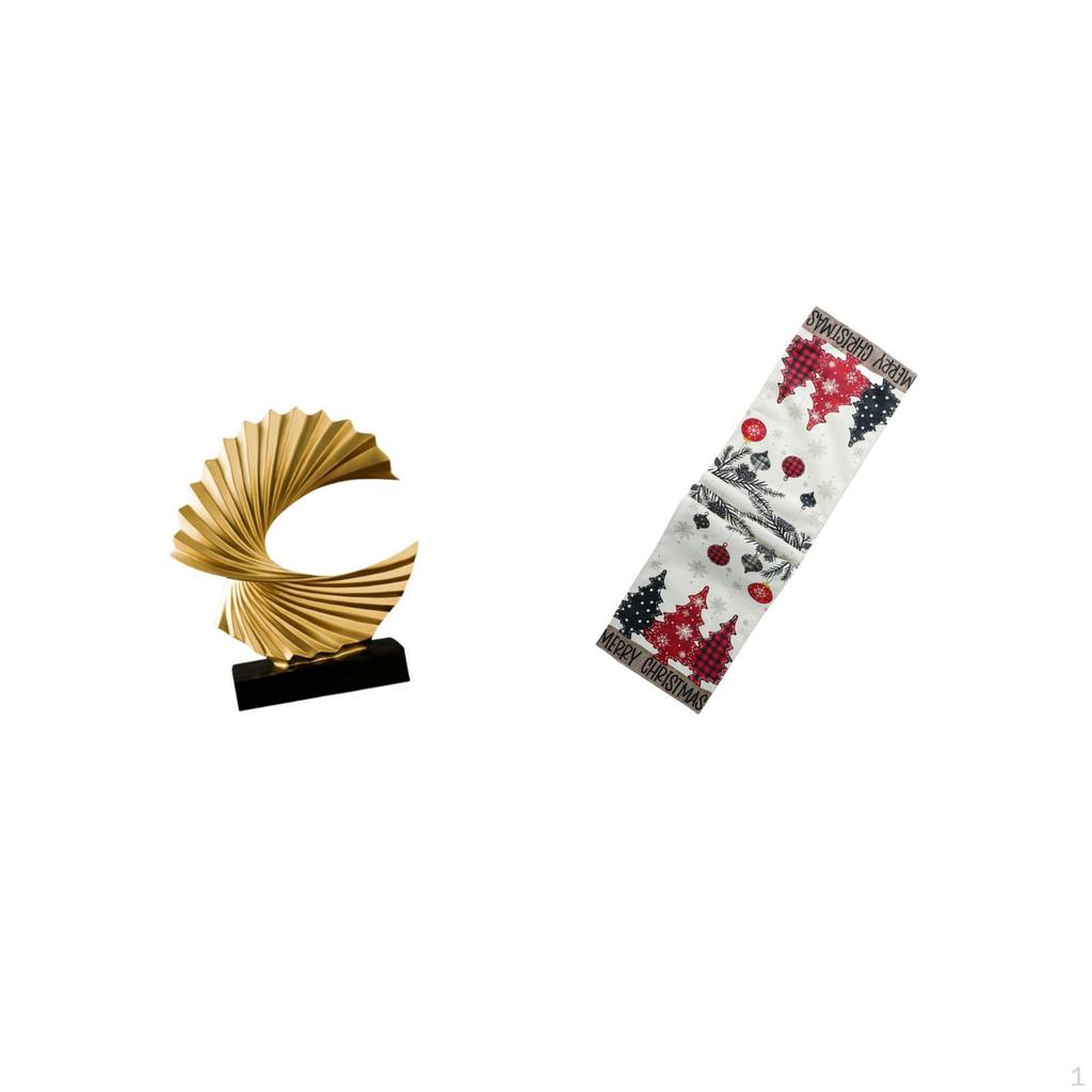 Wave Christmas Table Ornament Abstract Resin Figurine Winter Holiday Artwork for Bedroom Living Room