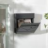 Mailbox with Lid, 2 Lower Drainage Holes, Steel, with Lock, Grey