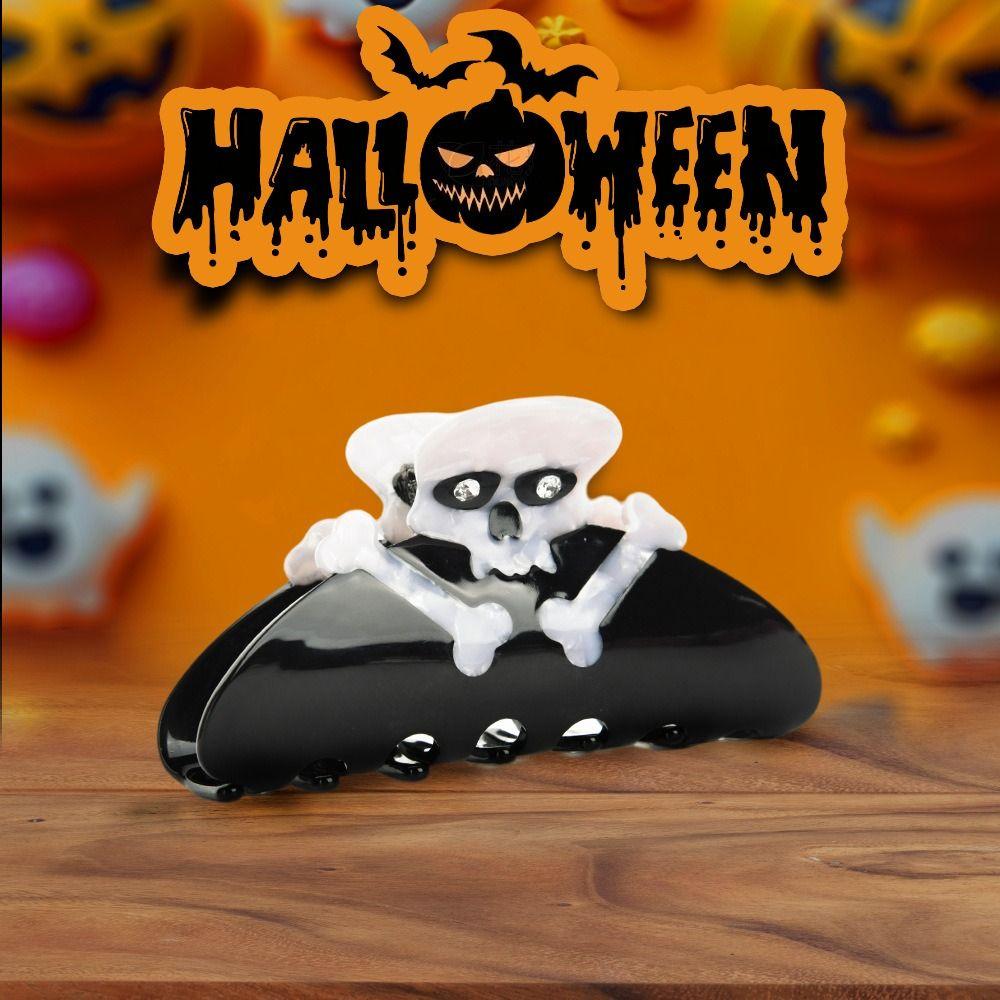Spider Halloween Hair Claw Cross Skeleton Shark Clip Headwear Halloween Themed Gripper  Girls