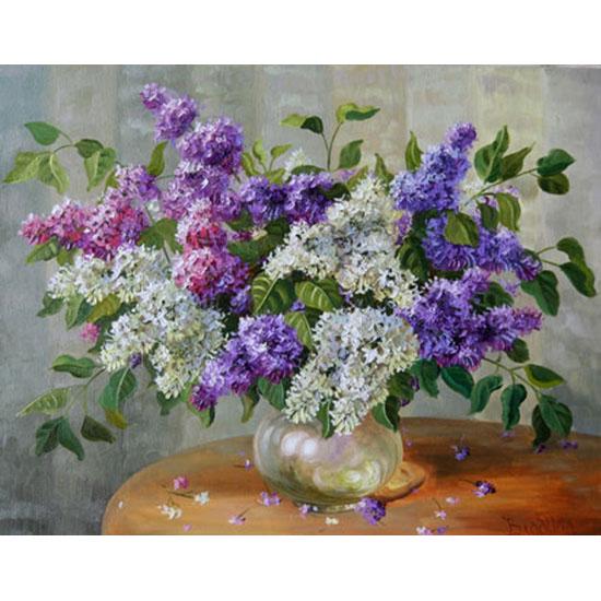 HUACAN DIY 5D Diamond Mosaic Cross Stitch Flowers Handmade Crafts Full Diamond Painting Purple Lavender Pattern