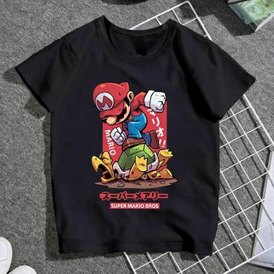 2026 Hotsale Super Mario Bros Mario Jumping On Koopa TShirt Anime Style Print Tee for Adults  Kids All Sizes Available