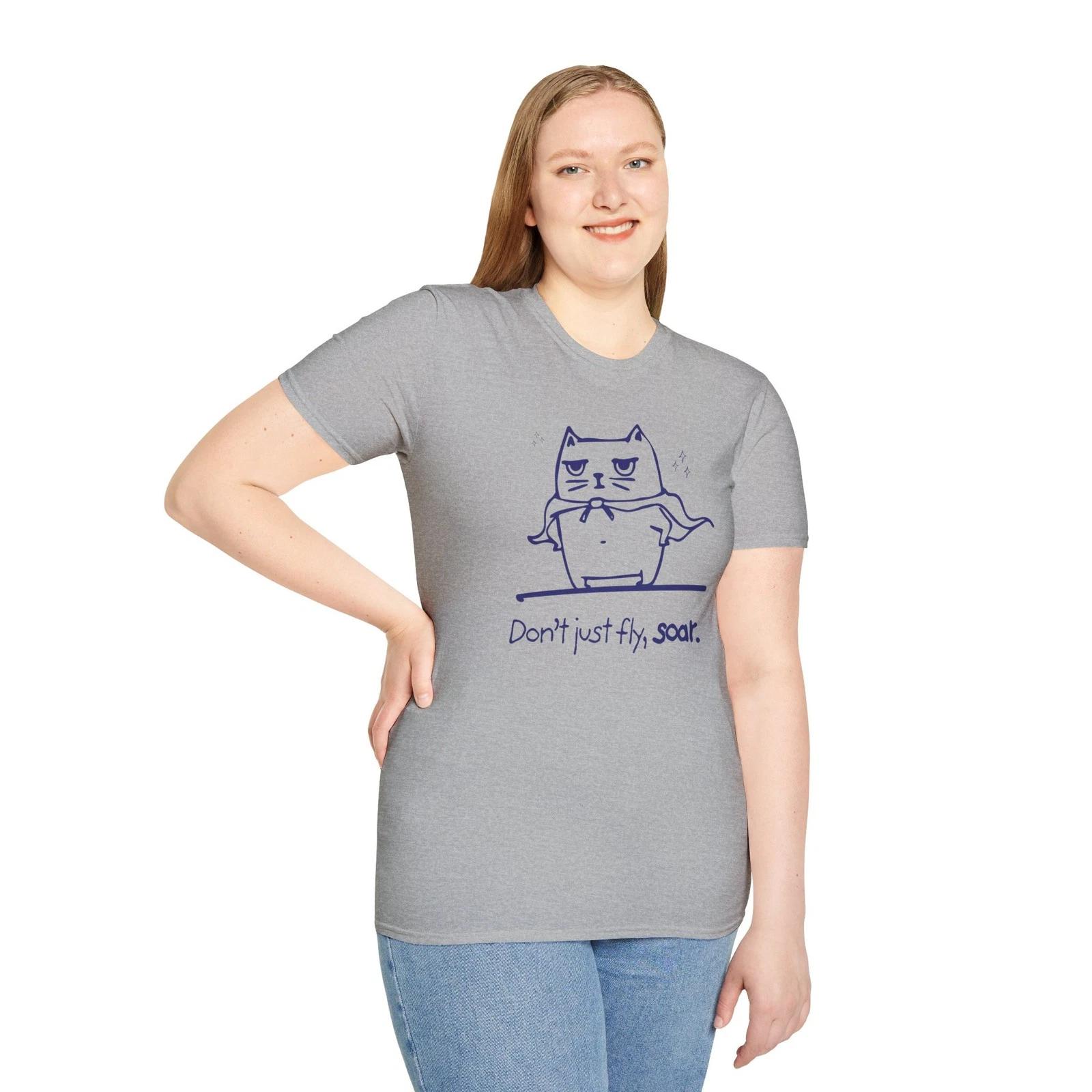 Superhero Cat T-Shirt, Funny Pet Lover Gift, Unisex Softstyle Tee, Animal L