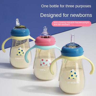 330ml Baby Speenfles Baby Rietjesfles Pasgeboren Fles PP Voedingsfles Kinderen Jongens Meisjes Anti-verstikkingsflessen Siliconen Speen