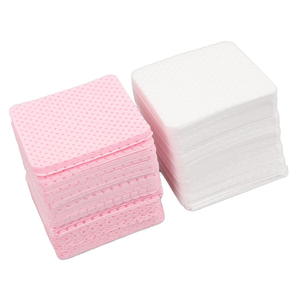 1000pcs Non Lint Nail Wipes Double Sided 3 Layered Soft Cotton Eyelash Extension Glue Wipes Pink White for Nail Beauty