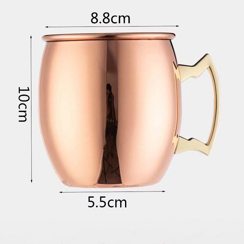 530ml Moscow Mule Mugs Hammered Copper Stainless Steel Cocktail Cup Beer Glasses Beer Mug Drinking Mug for Water Cold Drinks