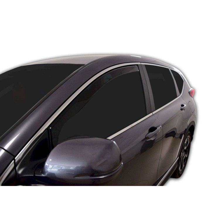 Déflecteurs d'air (vitres) Honda CR‑V 2018‑2022 5 portes, 2 pièces, Teintés noirs, Montage facile