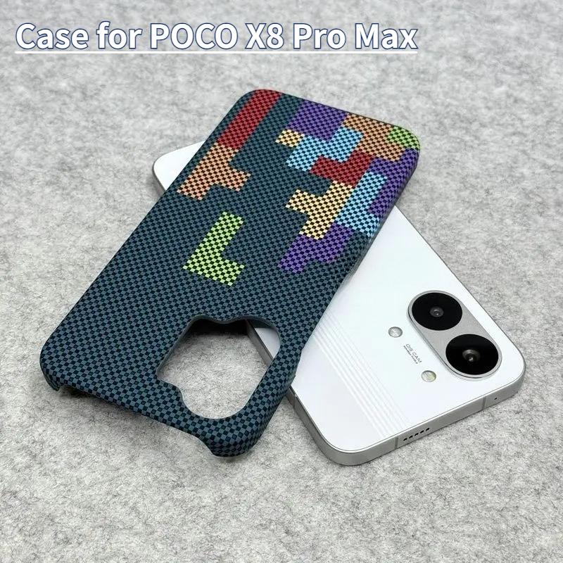 Funda de Teléfono de Moda de Lujo con Patrón de Kevlar para Xiaomi POCO X8 Pro Max X8 Pro F8 Ultra F8 Pro Ultra Fina Antigolpes Cubierta de Media Cubierta
