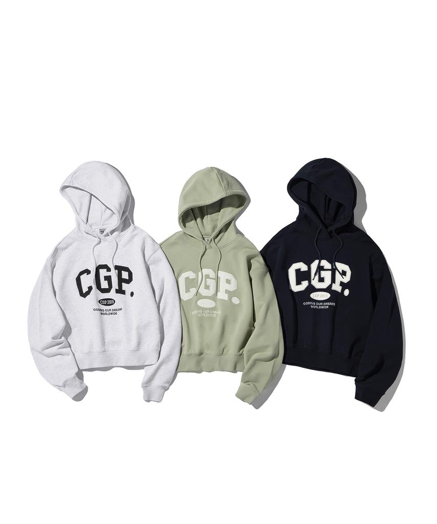 (Women'S) Cgp Arch Logo Crop Hoodie_Navy