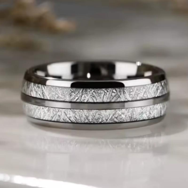 

Stainless Steel Ring in Gold, Silver, and Black with Unique Textured Design - Simple and Fashionable. Size 7