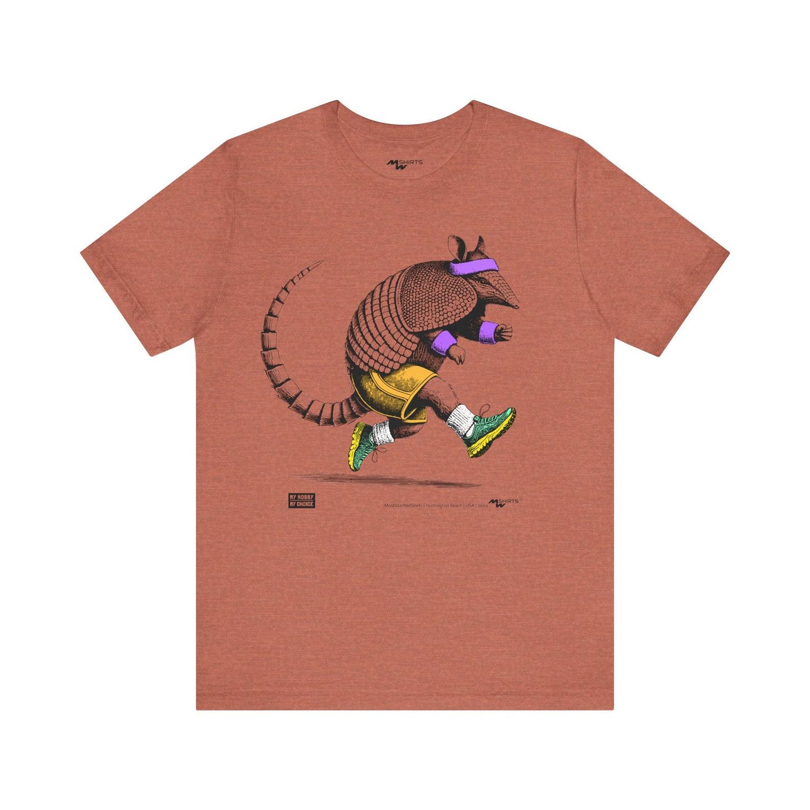 Jogging Armadillo Unisex T-Shirt: Play Running Outfit Tee, Perfect Jogging Gift M