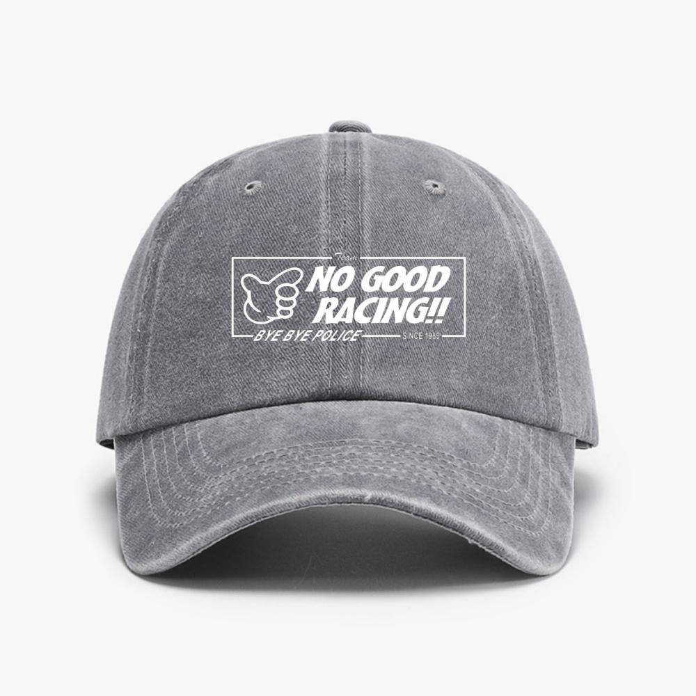 No Good Racing bye bye police Funny Print baseball cap fashion Vintage Washed Denim Hat Adjustable Summer Unisex Women Snapback hat Adjustable